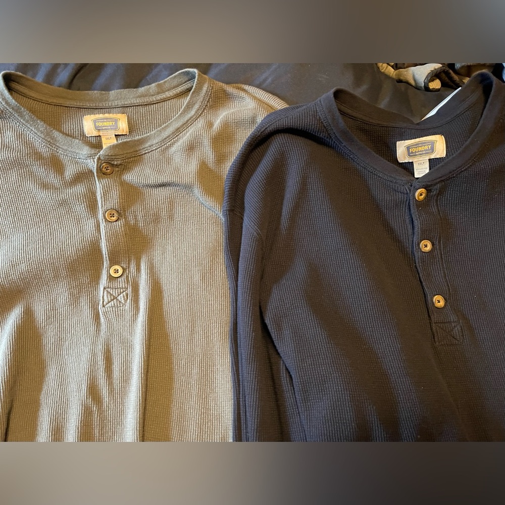 3XLT Men’s Foundry Henley Long Sleeve Lot